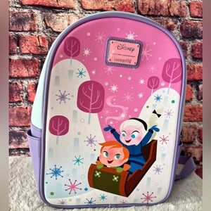 Loungefly Pink & Lavender Frozen Sledding Mini Backpack